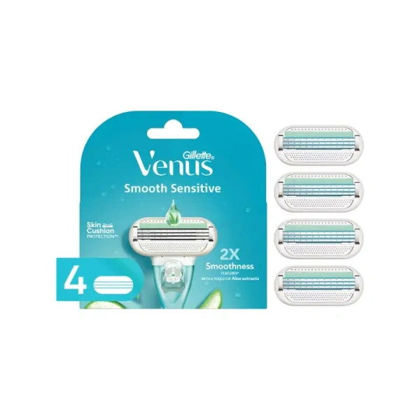 Gillette Venus Razor Cartidge Glide Strip with Aloe Extracts - 4 Pieces