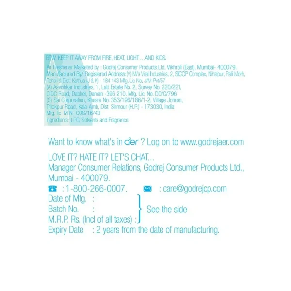 Godrej Aer Cool Surf Blue Room Freshener 220ml - 220ml
