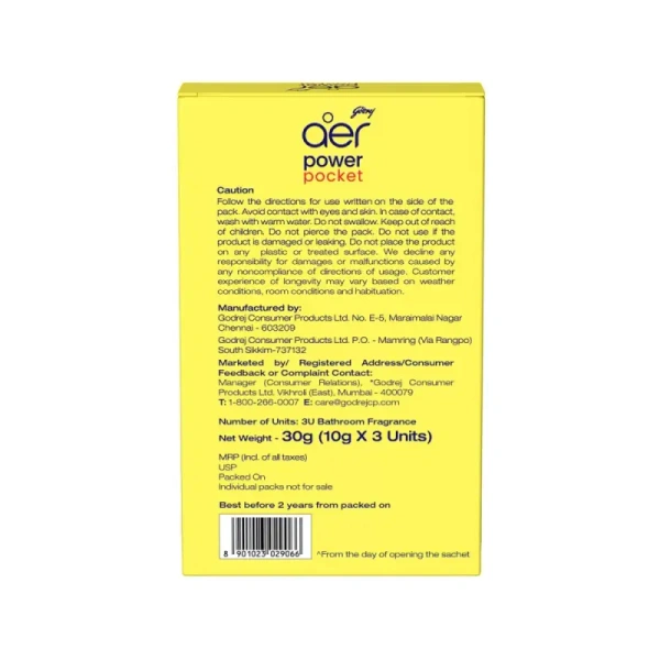 Godrej Aer Power Pocket Air Freshener (Assorted) 1 set (3 pieces) - 1 set (3 pieces)