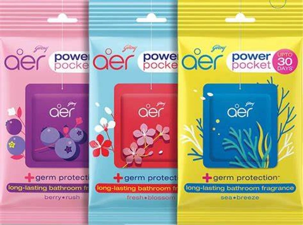 Godrej Aer Power Pocket Air Freshener (Assorted) 1 set (3 pieces) - 1 pack - 1 pack