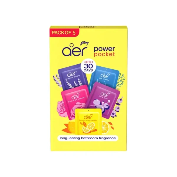 Godrej Aer Power Pocket Air Freshener - Pack of 5 - 5 x 10 g