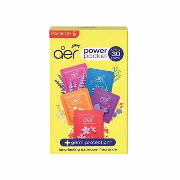 Godrej Aer Power Pocket Air Freshener Pack of 5 - (5*10 gm) - 50 gm - 50 gm