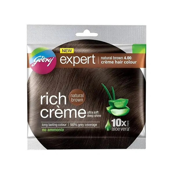 Godrej Expert Hair Colour for Women & Men (Natural Brown) - 20 gm+20 ml