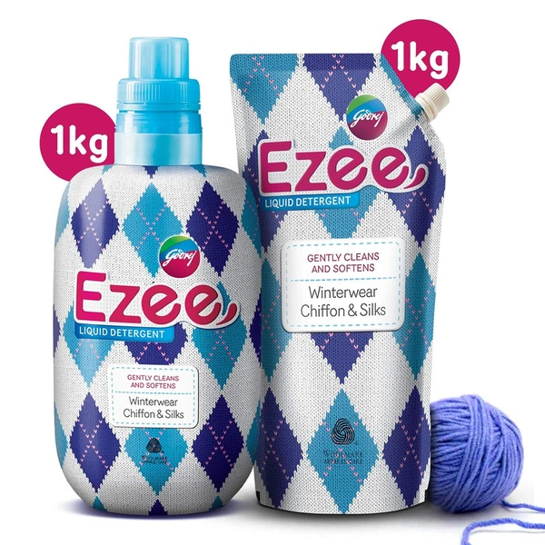 Godrej Ezee Woollen Liquid Detergent For Winterwear- Chiffon & Silks - 2 kg - 2 kg