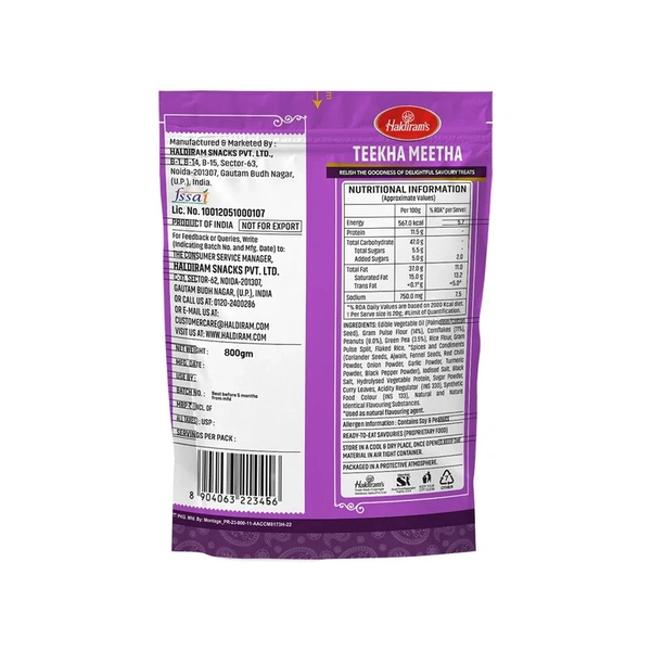 Haldiram'S Teekha Meetha Mixture Namkeen - 800 gm - 800 gm
