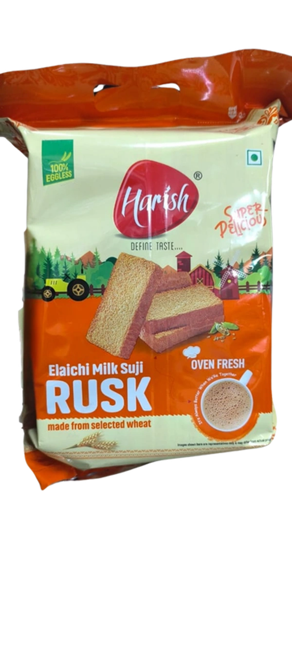 Harish Elaichi Milk Suji Rusk - 400 gm - 400 gm