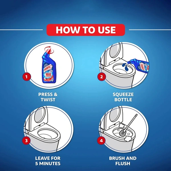 Harpic 10X Disinfectant Liquid Toilet Cleaner (Original) Pack Of 3 - (3*333 ml) - 1 ltr - 1 ltr