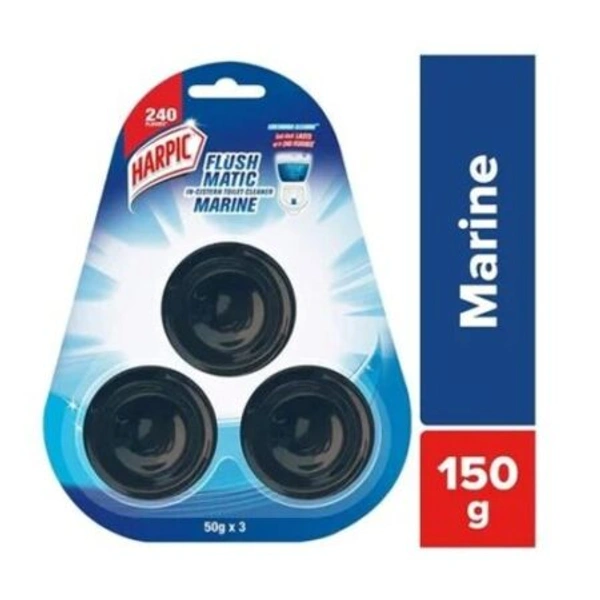Harpic Flushmatic In-Cistern Toilet Cleaner Block (Marine) - 150 gm - 150 gm