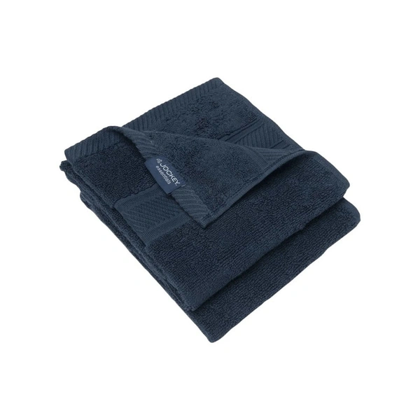 Jockey Cotton Terry Hand Towel (15.75" x 23.62", 500 GSM, Navy) - 2 pieces, 1 pack (2 pieces)
