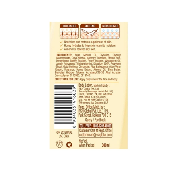 Joy Honey & Almonds Advanced Nourishing Body Lotion - 300 ml
