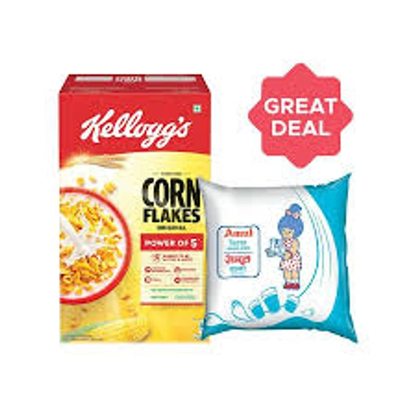Kellogg'S Original Cereals Corn Flakes + Amul Taaza Toned Fresh Milk Combo (475 Gm + 500 Ml) - 475 gm
