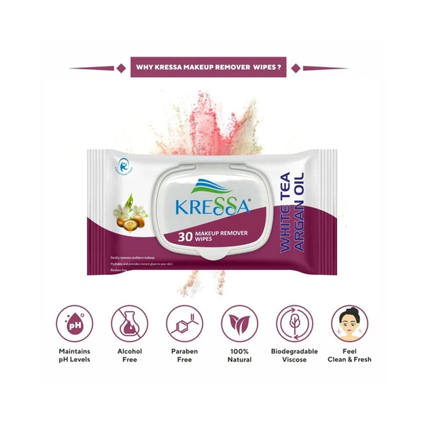 Kressa Makeup Remover Wipes - 1 Pack (30 Piece)