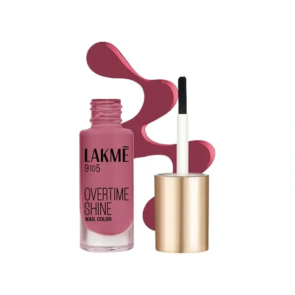 Lakme 9to5 Primer + Gloss Berry Business Nail Paint - 6 ml