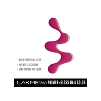 Lakme 9to5 Primer + Gloss Magenta Mix Nail Paint (Magenta Mix) - 6 ml
