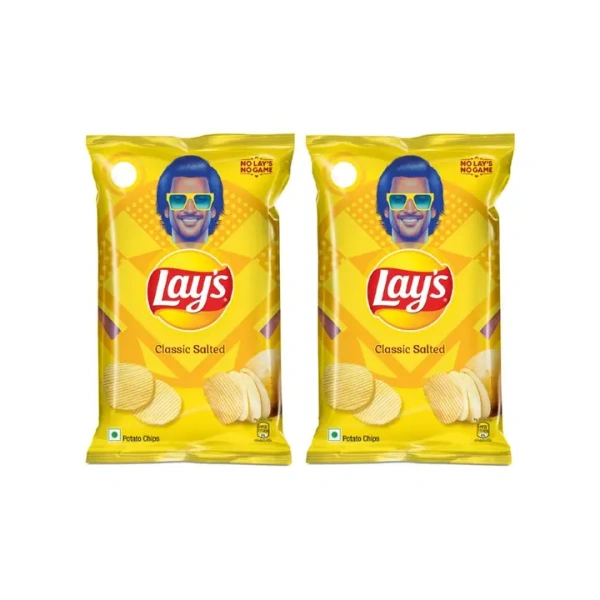 Lay'S Classic Salted Flavour Potato Chips Pack Of 2 - (2*82 gm) - 164 gm - 164 gm
