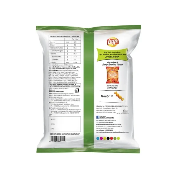 Lay's Shapez Crispz Herb & Onion Flavour - 47 gm - 47 gm
