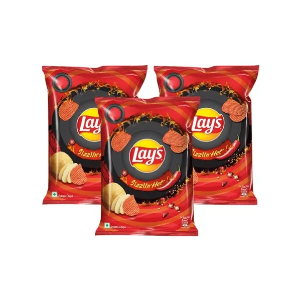 Lay'S Sizzling Hot Potato Chips Pack Of 3 - (3*39 gm) - 117 gm - 117 gm