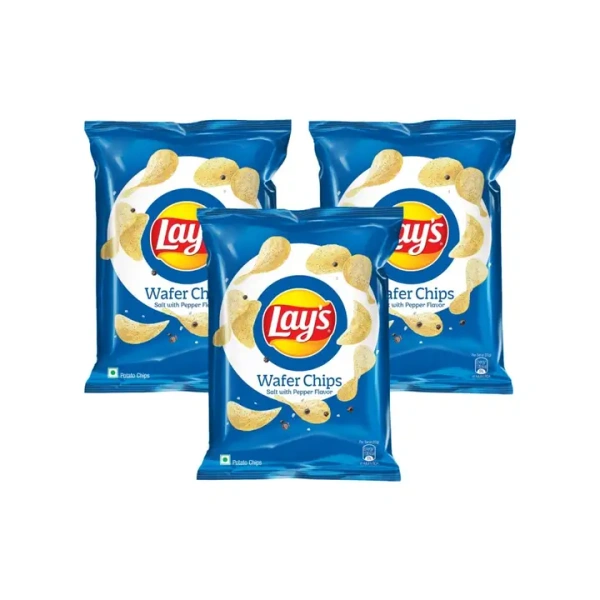 Lay'S Wafers Style- Salt With Pepper Potato Chips Pack Of 3 - (3*40 gm) - 120 gm - 120 gm