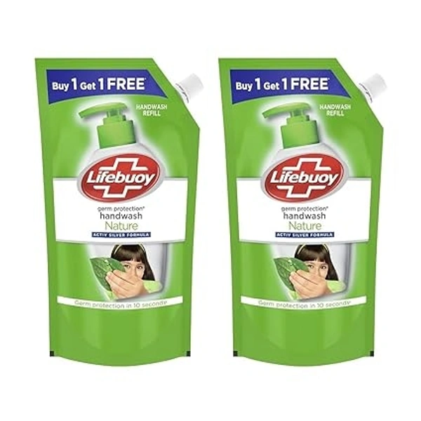 LIFEBUOY GERM PROTECTION HANDWASH WITH VITAMIN 99.9% TOTAL 10 PROTECT (BUY 1 GET 1 FREE) - 2X675 ML