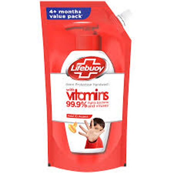 LIFEBUOY GERM PROTECTION HANDWASH WITH VITAMIN 99.9% TOTAL 10 PROTECT (BUY 4 GET 1 FREE) - 5 Piece