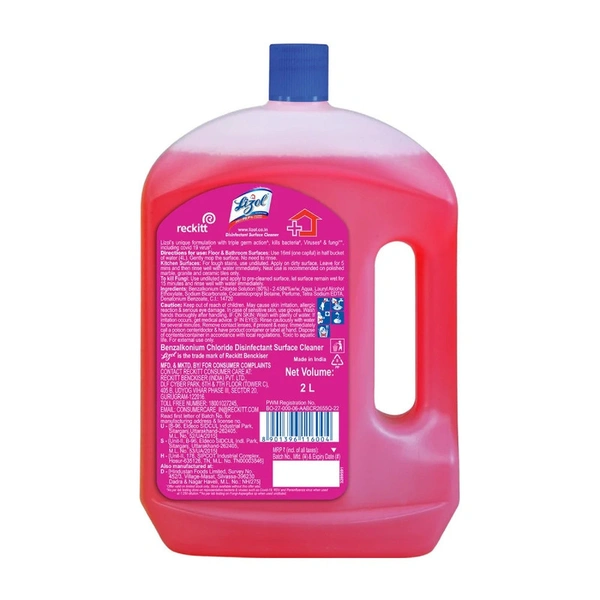 Lizol Disinfectant Surface & Floor Cleaner (Floral) - 2 ltr - 2 ltr