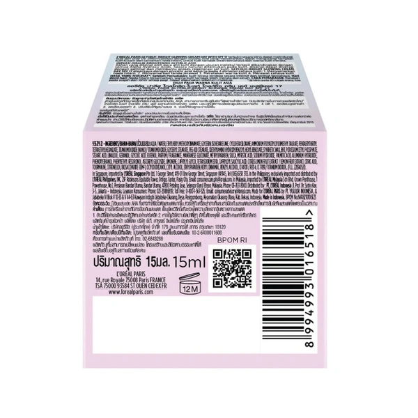 L'Oreal Paris Glycolic Bright Day Cream With SPF 17 - 15 ml