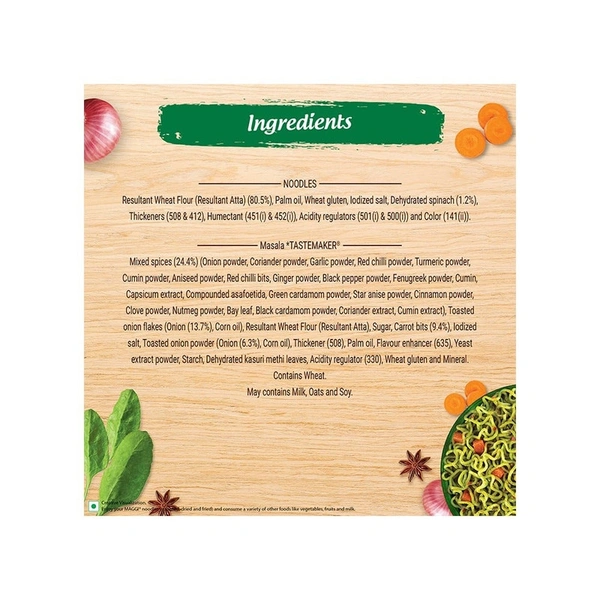 Maggi Nutri-Licious Masala Veg Atta Instant Noodles With Spinach - 290 gm - 290 gm