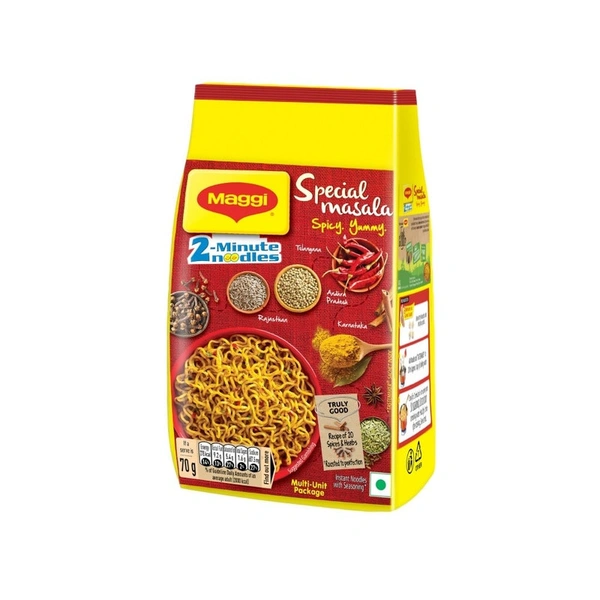 Maggi Special Masala Spicy Instant Noodles Pack Of 12 - (12*70 gm) - 840 gm - 840 gm