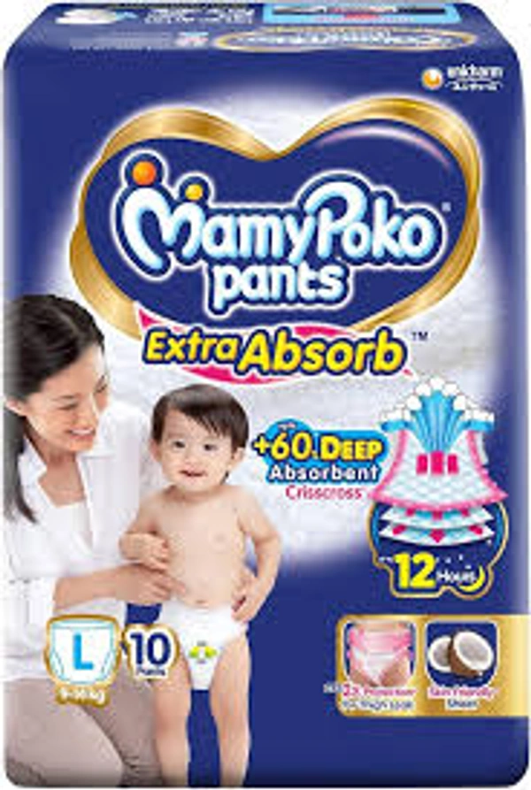 MamyPoko Pants Extra Absorb 9-14 Large kg 10 Paints - 10 Pants