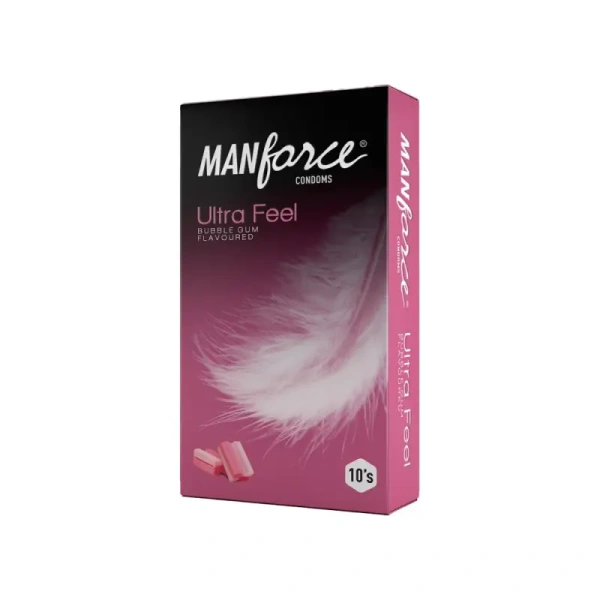 Manforce Ultra Feel Condom (Bubble Gum Flavour)- 10 Piece - 10 Piece