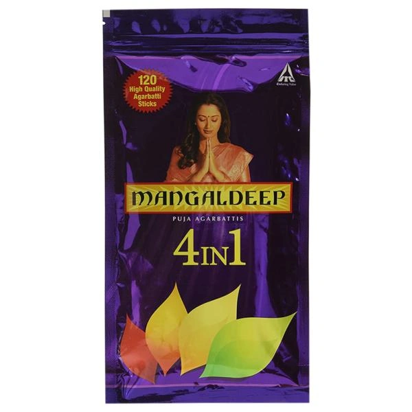 Mangaldeep 4 in 1 Ziplock Agarbatti - 125 gm