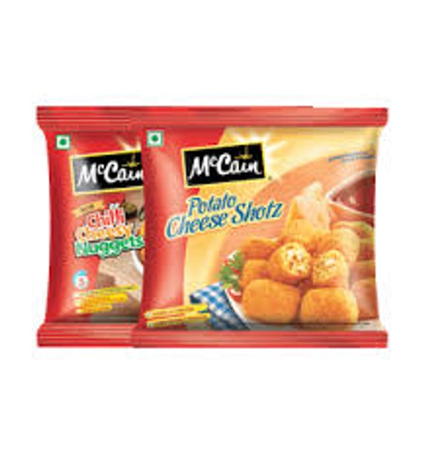 Mccain Potato Cheese Nuggets Shotz (Frozen) Pack Of 2 - (2*250 gm) - 500 gm - 500 gm