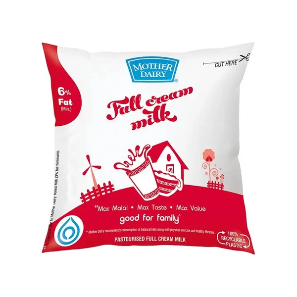 Mother Dairy Full Cream Milk (500 ml) - 500 ml