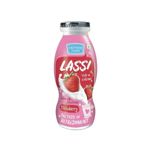 Mother Dairy Strawberry Lassi - 180 ml