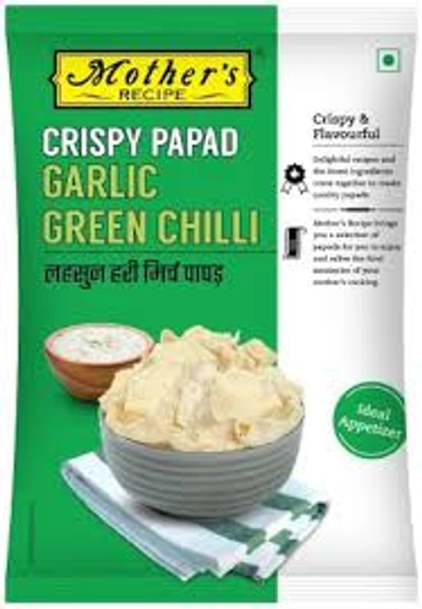 Mother's Crispy Papad Garlic Green Chilli - 90 gm - 90 gm