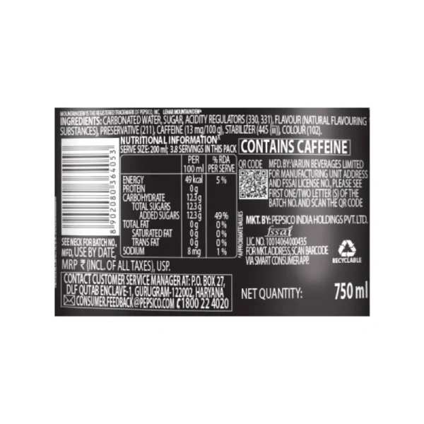 Mountain dew - 750 ml - 750 ml