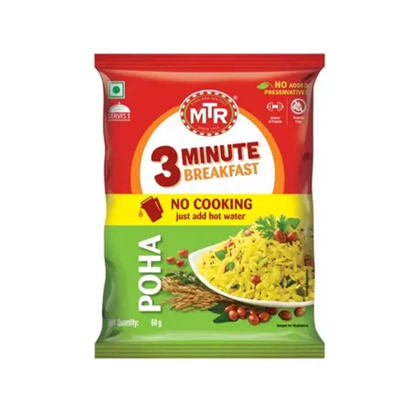 MTR 3 Minute Poha Breakfast Mix - 60 gm - 60 gm