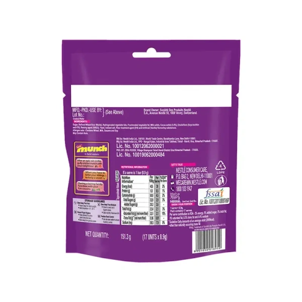 Munch Chocolate Coated Crunchy Wafer Bar - 151.3 Gm - 151.3 Gm