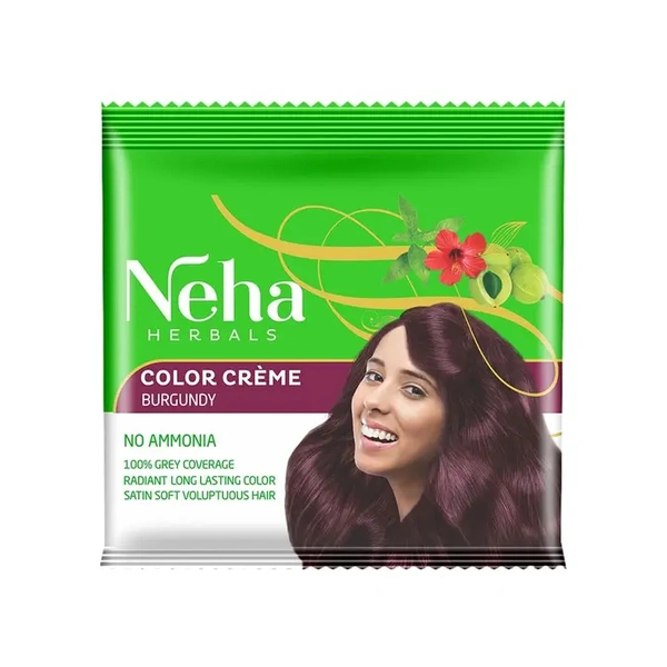 Neha Herbals Cr鑴欑瘬me Hair Colour (Burgundy) - 1 Pack (10x(15 ml+15 ml))