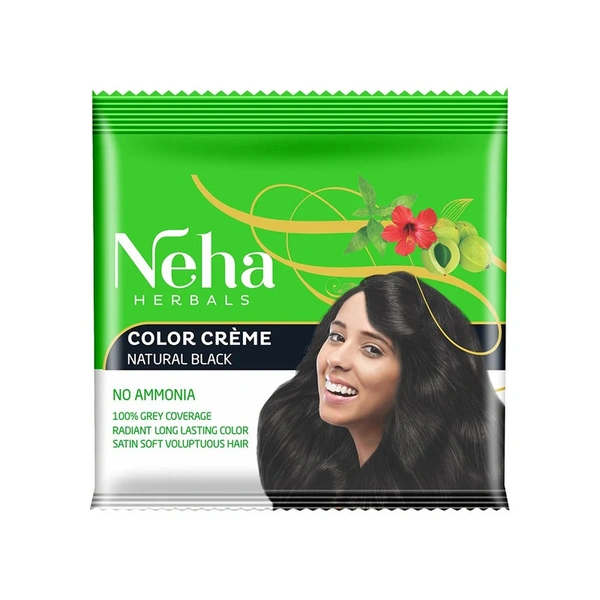 Neha Herbals Cr鑴欑瘬me Hair Colour (Dark Brown) - 1 Pack (10x(15 ml+15 ml))