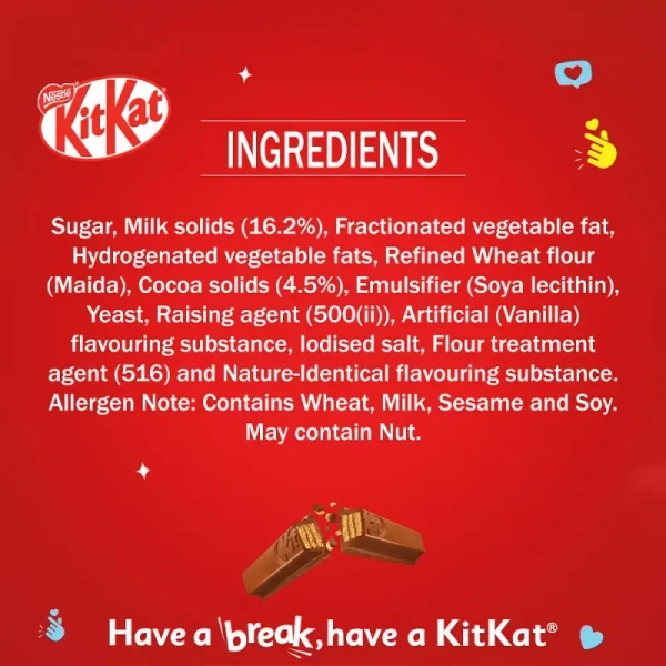 Nestle Kitkat Love Break, 4 Fingers Wafer Chocolate Bar - 38.5 Gm - 38.5 Gm