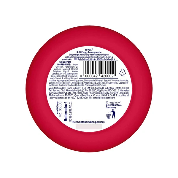 Nivea Soft Light Peppy Pomegranate Moisturizing Cream - 100 ml