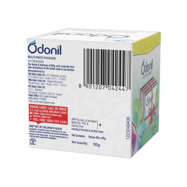 Odonil Bathroom Air Freshener Blocks - Mixed Fragrances (4 x 48 g) - Pack of 4 - 4 x 48 g