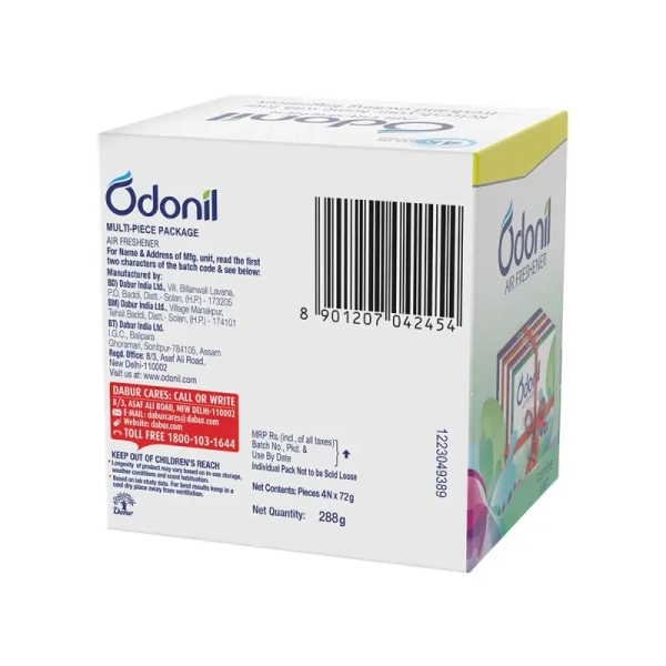 Odonil Bathroom Air Freshener Blocks - Mixed Fragrances (4 x 72 g) - Pack of 4 - 4 x 72 g