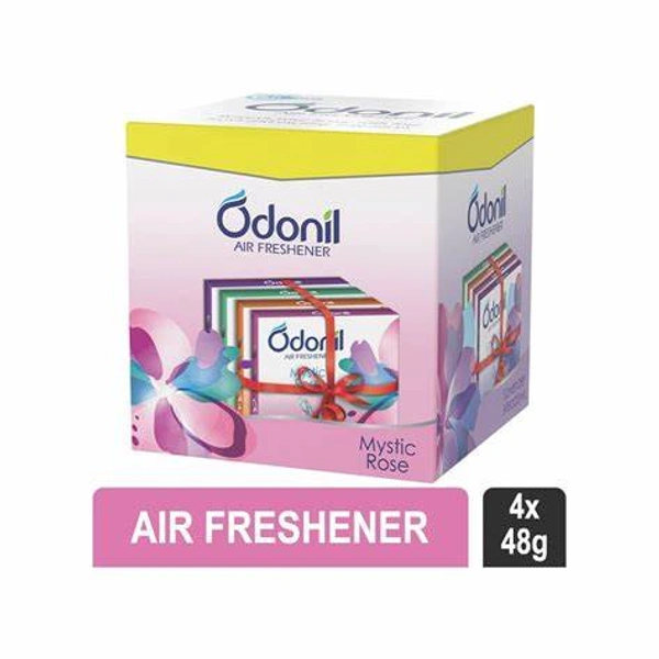 Odonil Bathroom Air Freshener Blocks Mixed Fragrances Pack of 4 - (4*48 gm) - 192 gm - 192 gm