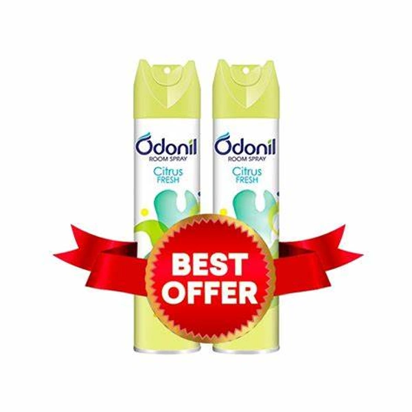Odonil Citrus Fresh Room Freshener Pack of 2 - (2*250ml) - 500 ml - 500 ml