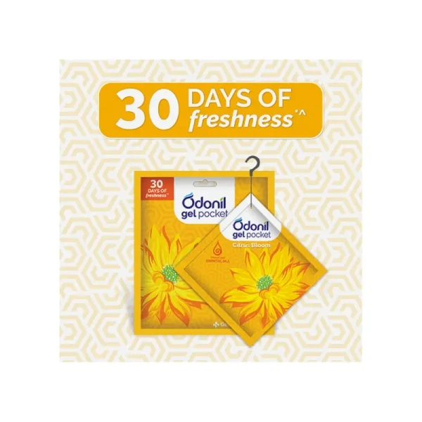 Odonil Gel Pocket Citrus Bloom Air Freshener 10gm - 10gm