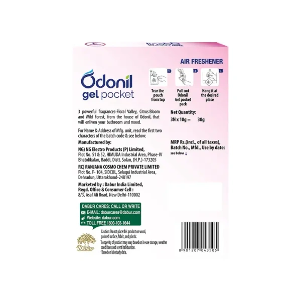 Odonil Gel Pocket Mix Air Freshener 1 pack (10 g x 3 pieces) - 1 pack (10 g x 3 pieces)