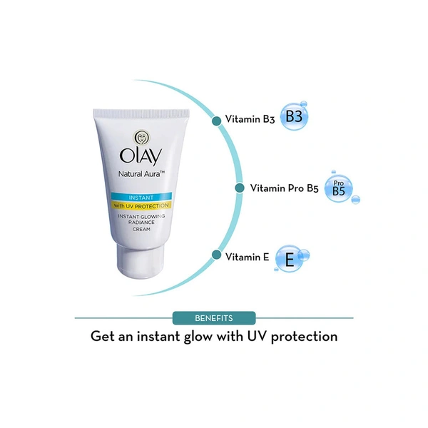 Olay Natural Aura Instant Glowing Radiance Face Cream - 40 gm