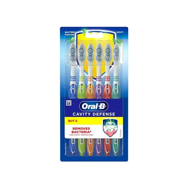 Oral-B Cavity Defense Bacterial Fighter Toothbrush (Soft- Pack of 6) - 6 Piece